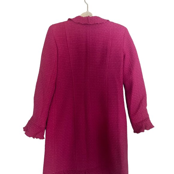 Women's Doncaster Wool Long Dressy Jacket with‎ Ruffles and Pockets Size Small - Picture 2 of 3